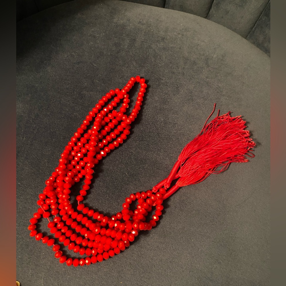 Swarovski crystals - Red Beaded Necklace/rosary